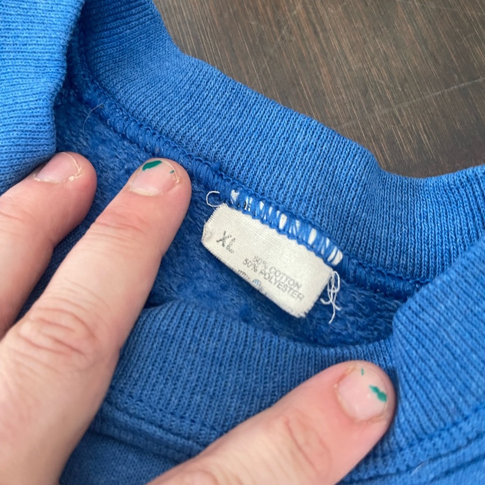 Screen Stars Blue Los Angeles Crewneck Sweater - Picture 3 of 3